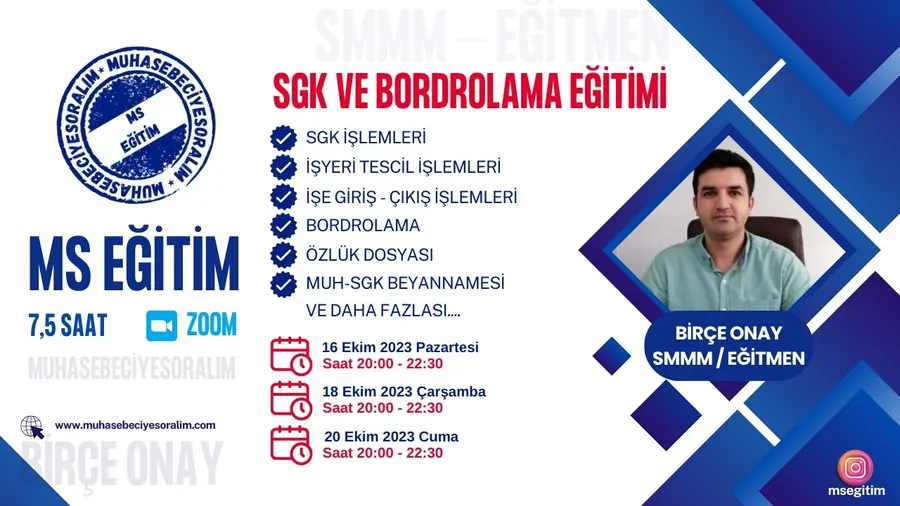 SGK İşlemleri ve Bordrolama